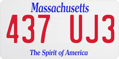 MA license plate 437UJ3