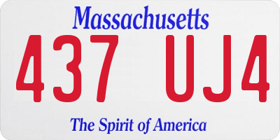 MA license plate 437UJ4