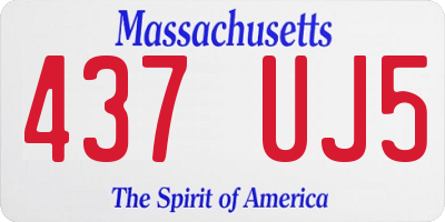 MA license plate 437UJ5