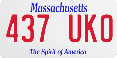MA license plate 437UK0