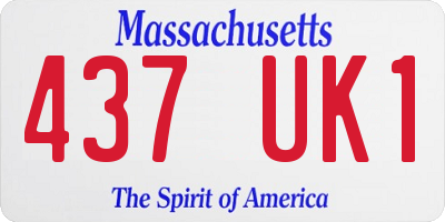 MA license plate 437UK1