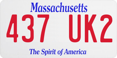 MA license plate 437UK2