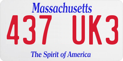 MA license plate 437UK3