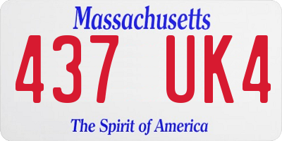 MA license plate 437UK4