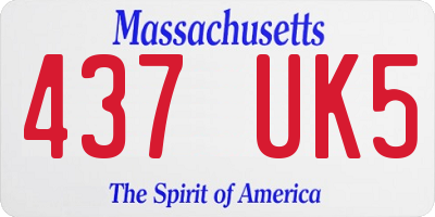 MA license plate 437UK5