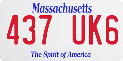 MA license plate 437UK6