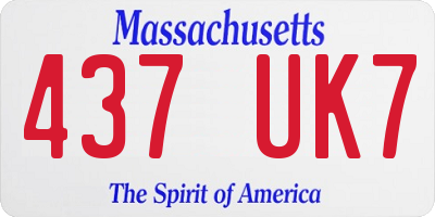 MA license plate 437UK7