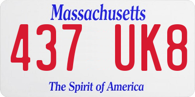 MA license plate 437UK8