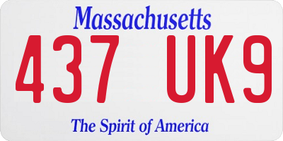 MA license plate 437UK9