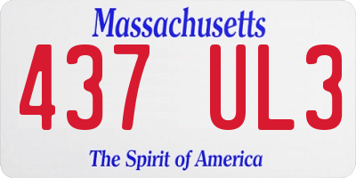 MA license plate 437UL3