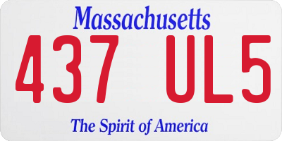 MA license plate 437UL5