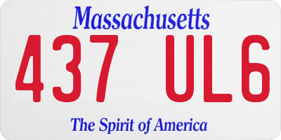 MA license plate 437UL6