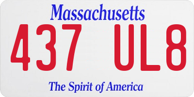 MA license plate 437UL8