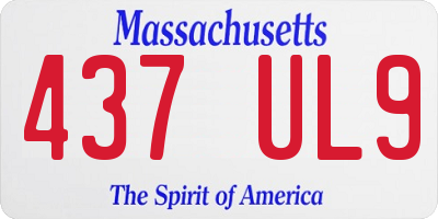 MA license plate 437UL9