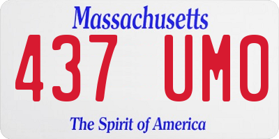 MA license plate 437UM0