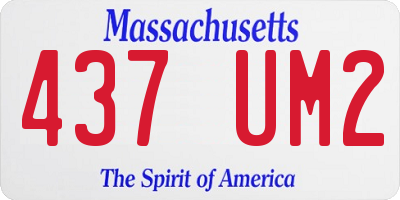 MA license plate 437UM2