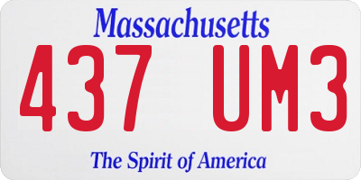 MA license plate 437UM3