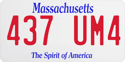 MA license plate 437UM4