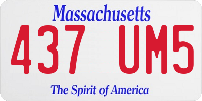 MA license plate 437UM5