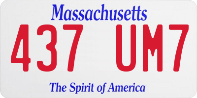 MA license plate 437UM7