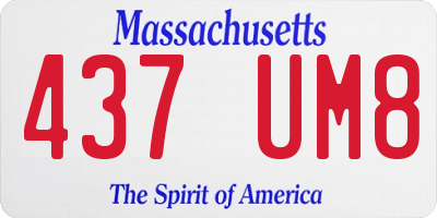 MA license plate 437UM8