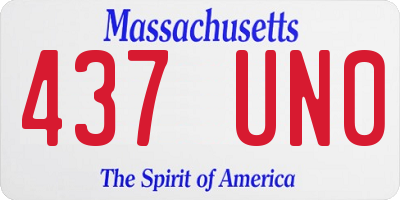 MA license plate 437UN0