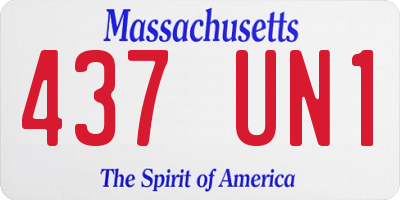 MA license plate 437UN1