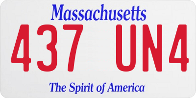 MA license plate 437UN4