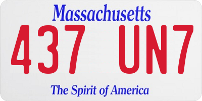 MA license plate 437UN7