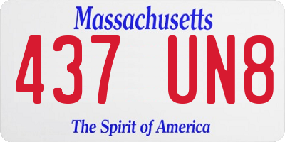 MA license plate 437UN8