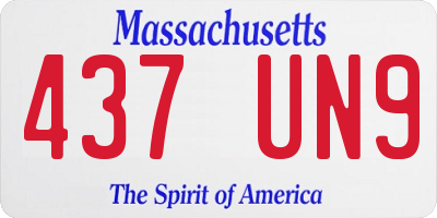 MA license plate 437UN9