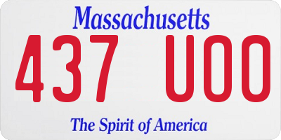 MA license plate 437UO0