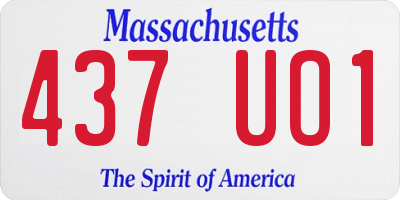 MA license plate 437UO1