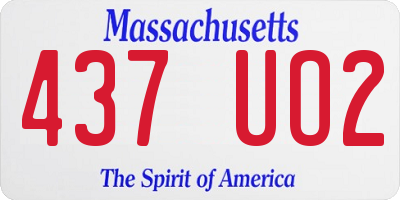 MA license plate 437UO2