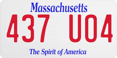 MA license plate 437UO4