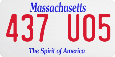 MA license plate 437UO5
