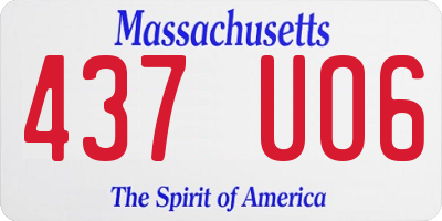 MA license plate 437UO6