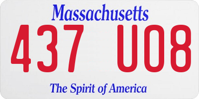 MA license plate 437UO8