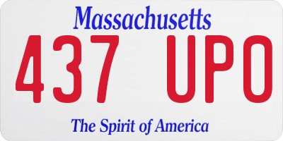 MA license plate 437UP0