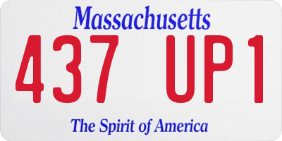 MA license plate 437UP1