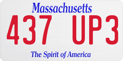 MA license plate 437UP3