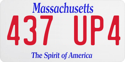 MA license plate 437UP4