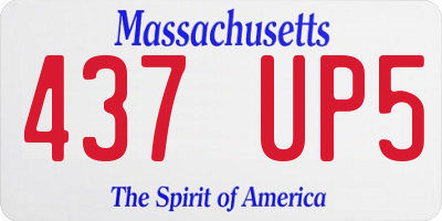 MA license plate 437UP5