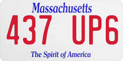 MA license plate 437UP6
