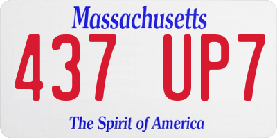 MA license plate 437UP7