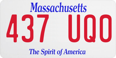 MA license plate 437UQ0