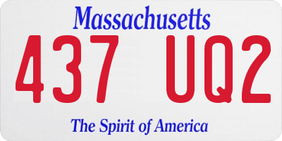 MA license plate 437UQ2