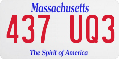 MA license plate 437UQ3
