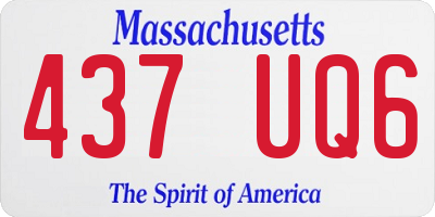 MA license plate 437UQ6