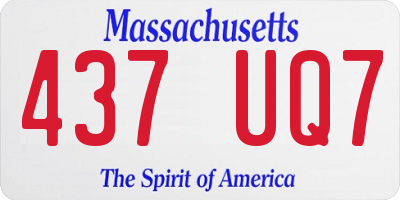 MA license plate 437UQ7